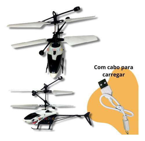 Helicóptero De Controle Remoto Recarregável Brinquedo Voa de Verdade