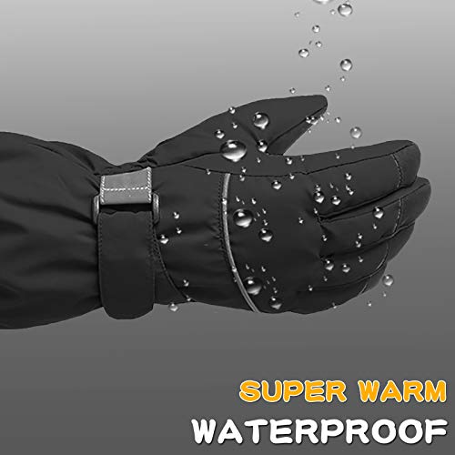 Image of BAVST Kids Winter Glove Boys Girls Snow Ski Waterproof Gloves for Teens Fleece Lining Warm Mittens Outdoor
