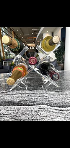 Acrylic Wine Rack, Freestanding Butterfly Wine Holder (Clear),12'' X 12'' X 4.5'' #TOP1
