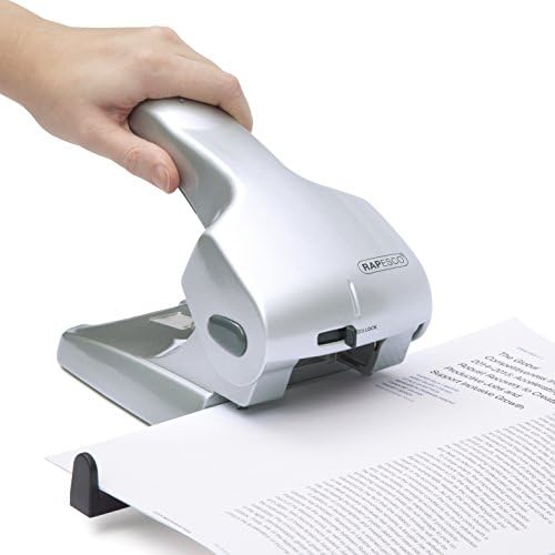 Rapesco 0732 Hole Punch Zero-65 Heavy Duty, 65 Sheet Capacity - Silver