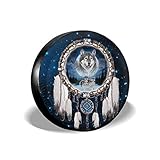 Material: Polyester Ersatzradabdeckungen, For Trailer SUV Camper Trailer Accessories Wolf And Indian Dream Catcher Water Proof Rainproof Universal Spare Wheel Tire Cover Fit 14\