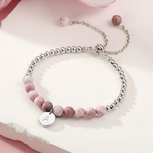 Ritach Daughter Gifts from Mom - Beaded Bracelets Initial D Bracelets for Girls Gift for Daughter Bracelet Silver Beaded Bracelets for Girls Jewelry for Daughter Gifts from Mom — view 6
