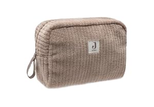 Jollein Etui Cloudy Rib – Milky Coffee – Kulturbeutel Baby – Praktisch für Unterwegs – Aufbewahrungstasche – Für Baby Spielzeug & Wickelzubehör – Mit Reißverschluss