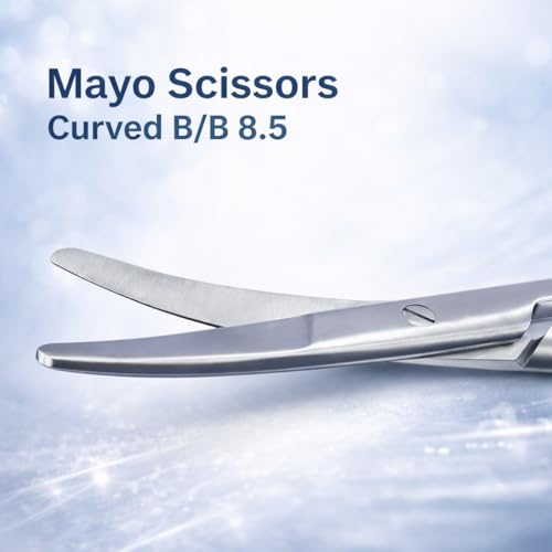 Image of Mayo Scissors Curved B /B 8.5 Inch | Surgical Stainless Steel Instrument for Tissue Dissection & Cutting in Medical Procedures