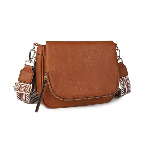 GLITZALL Small Crossbody Bag for Women PU Leather Over the Shoulder Purses and Flap Cross Body Handbags Multi Pockets