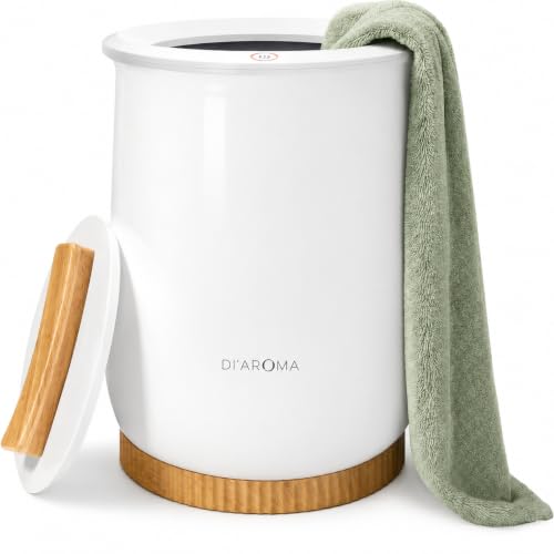 DiβAroma Luxury Electric Towel Warmer Bucket for Bathroom, Large Spa Towel Warmer Fits 2 Oversized Towels, Bathrobes & Blankets, Fast Heating, Bathroom Towel Heater