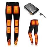 [THOUSTA] 電熱パンツ 加熱パンツ【高温版70℃&40000mAhモバイルバッテリー付】12つヒーター内蔵 DC7.4V/USB給電 3段階温度調整 日本製繊維ヒーター 速暖 通勤通学/スキー/登山/釣り 電熱ズボン (JP, アルファベット, M)