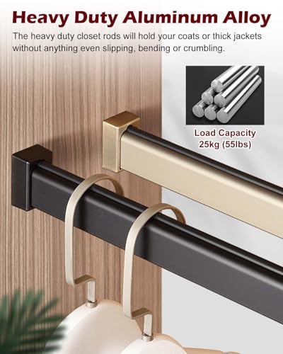 Asta resistente per armadio, 40 cm, con supporti, soluzione robusta per riporre vestiti, facile da installare in stanze o negozi