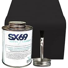 SX 69 Vinyl Repair Kit | Inflatable Bounce House Repair Kit | Black | Includes 8 Ounce Adhesive and Vinyl Roll | for Flexible, Waterproof Repairs of Tears, Punctures, and Holes