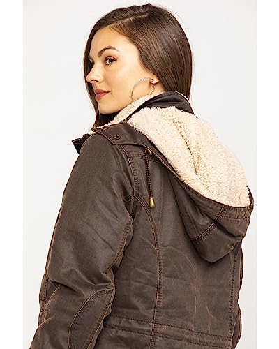 Outback Trading Women's 2865 Woodbury Vintage Canyonland Outdoor Casual Water Resistant Jacket with Removable Hood, Brown, Medium - Thumbnail 4