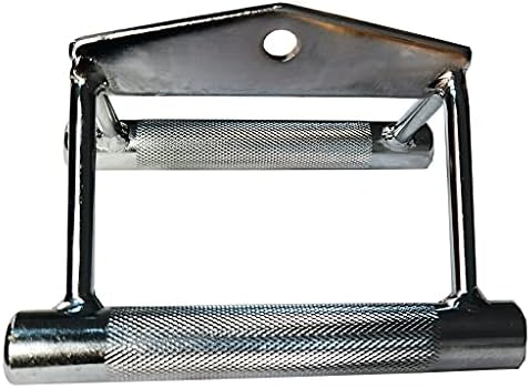 Deluxe LAT Pull Down Bar, Strength Training Deluxe Single Double D Handle Tricep Rope, V-Shaped Rotating Straight Press Down Bar for Weight Workout, Cable Machine Accessories(Rotate Rubber)