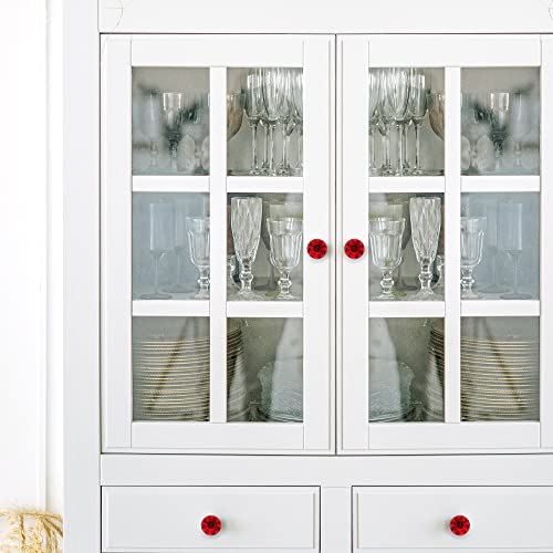 Ravinte 10 Pack Red Crystal Knobs for Dresser Drawers - 30 mm Glass Cabinet Diamond Shaped Knobs With Silver Base by Ravinte - Image 7