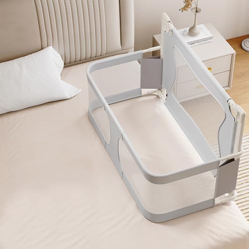 Barrière de lit,Barriere de Securite Enfant Lit Portable Barrière Safety Lit Bebe Protectionde Rabattable Barre Lit Anti Chute Amovible Garde Corps Lit Cododo Réglable en Hauteur,avec Moustiquaire