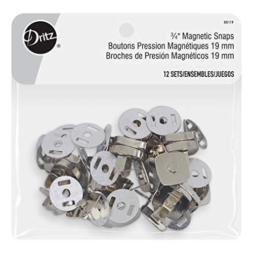 Square Magnetic Snaps, 3/4 Inch, Nickel