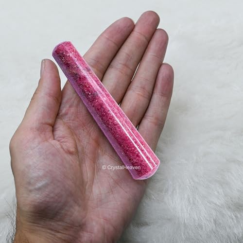 Image of Rhodonite Crystal Wand - Smooth Crystal Wand for Energy Healing, Chakra Balancing, Meditation and Home Decor - Crystals and Healing Stones for Gift