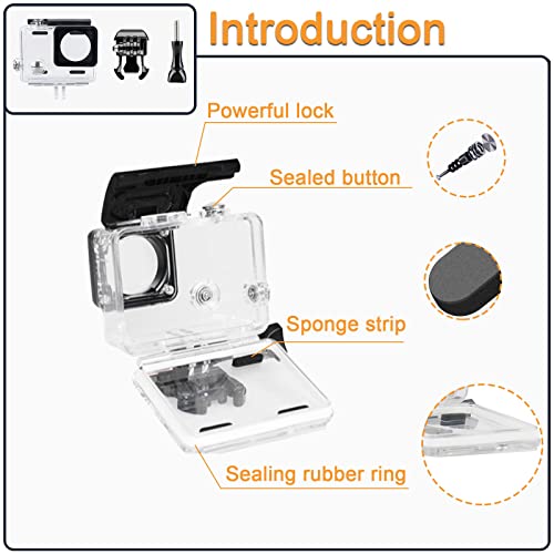 Boîtier étanche pour GoPro Hero 4 et 3 Plus avec support de fixation de caméra - 5
