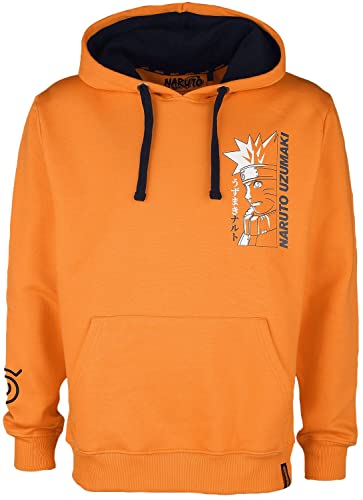 cotton division Naruto Naruto Action Herren-Sweatshirt mit Kapuze, Orange, L, 100% Baumwolle, Regular, orange, Large