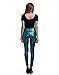 HDE Women Shiny Mermaid Leggings Liquid Wet Look Fish Scale Metallic Tight Pants (Teal, Medium)