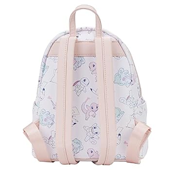 Loungefly Pastel Pink Pokemon Starters Mini Backpack - Pikachu, Squirtle, Bulbasaur Print, Faux Leather, 10" X 9" X 4.5" - View #8