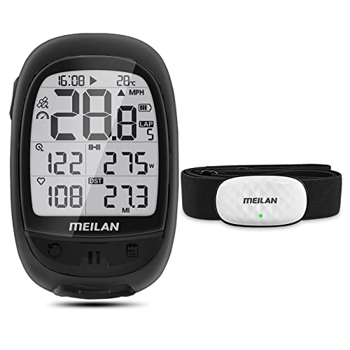 Meilan Oval Gps Wireless Bike Computer (Black) And Meilan C5 Heart Rate Monitor #TOP18