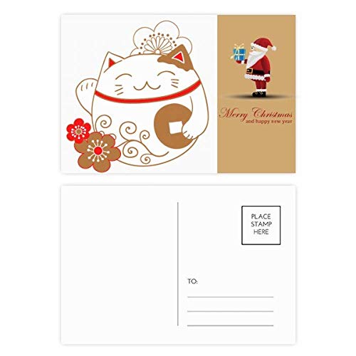 Cartes postales Japan Lucky Fortune chat et Père Noël pour vos cadeaux