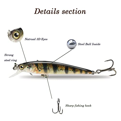 Ods Lure Minnow Bait Topwater Plastic Fishing Tackle Set For Bass Trout Shad (60Mm/3G, 3Pcs-Set A) #TOP1