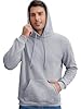 Vorvowry Hoodies for Men UK Warm Thick Fleece Lined Thermal Hooded Pullover Jumper Casual Hoody with Kangaroo Pocket Light Gray XXL #1
