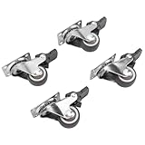 YDuupxe Rotelle Piccole, Rotelle con Bloccaggio in Gomma in Acciaio per Mobili, Rotazione a 360 Gradi con Freni, Ideali per Cassettiere e Contenitori per Giocattoli