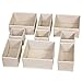DIOMMELL 9 Pack Foldable Cloth Storage Box Closet Dresser Drawer Organizer Fabric Baskets Bins Containers Divider for Baby Clothes Underwear Bras Socks Lingerie Clothing,Beige 333