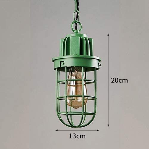 Lustre industriel rétro rouge et vert, plafonnier simple métal lampe décorative - 4