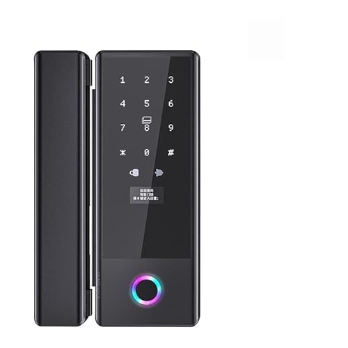 Serrure Intellinte for Porte en Verre, Serrure Biométrique À Empreintes Digitales, TTlock Tuya, Serrure Électronique Numérique sans Clé for Porte Coulissante(G180TTLOCK)