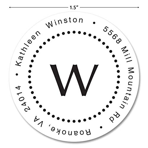 Simplicity Monogram Personalized Return Address Labels – Set Of 144, Round, Self-Adhesive, Flat-Sheet Labels, By Colorful Images #TOP1