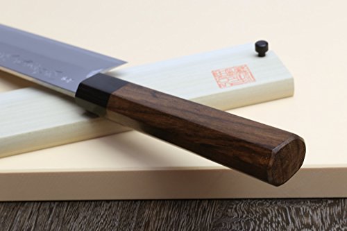 Yoshihiro Hongasumi Blue Steel Edo Usuba Traditional Japanese Vegetable Chopping Chef Knife (7'' (180Mm), Rosewood Handle) #TOP4