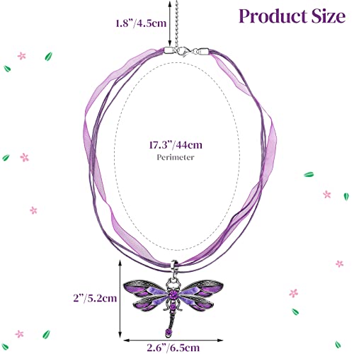 MTLEE 3 Pieces Dragonfly Necklace Dragonfly Charm Pendant Bohemian Jewelry for Women Colorful Enamel Vintage Ethnic Multilayer Chain2