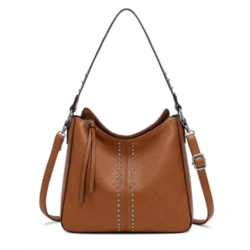 Montana West Hobo Bag for Women Designer Ladies Bucket Totes Purse Handbags Chic Shoulder Bag,MWC-HB-128-BR
