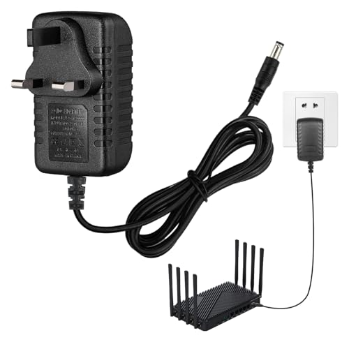 12V 2A Power Supply Adapter,Universal AC/DC Adapter 100-240V 50/60Hz,12V 2A UK Converter Adaptor Plug 5.5mm X 2.1mm for LED Lights LCD Wireless Router Security Camera Monitor Audio/Video