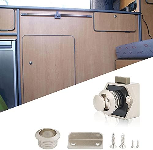 10pc Push Button Latch Lock, 15-20mm Latch Knob Keyless Door Lock for RV Boat Yacht Campervan Cupboard Door Cabinet