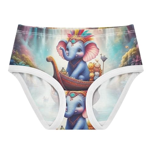 Cotton Girls Underwear Toddler Whimsical Cute Blue Elephant Cute Panties Girl Funny Kids Briefs Undies 2t