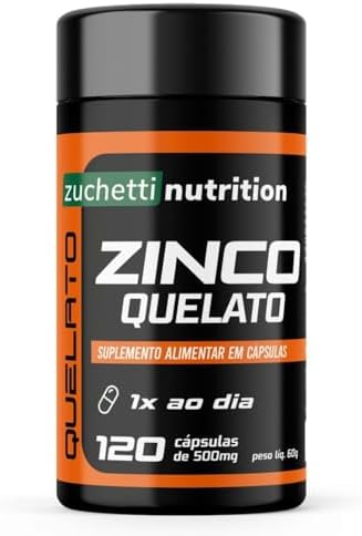 Zinco Quelato 120 cápsulas Zuchetti nutrition 29mg Original Suple...