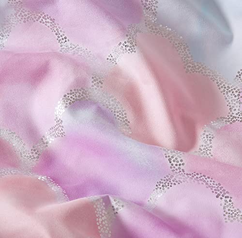 Comfort Spaces Atlantis Metallic Comforter Fun Print For Girls Bedroom Modern Bedding Set, All Season Cover, Matching Sham And Pillowcase, Twin/Twin Xl, Mermaid Scale Pink 3 Piece #TOP6