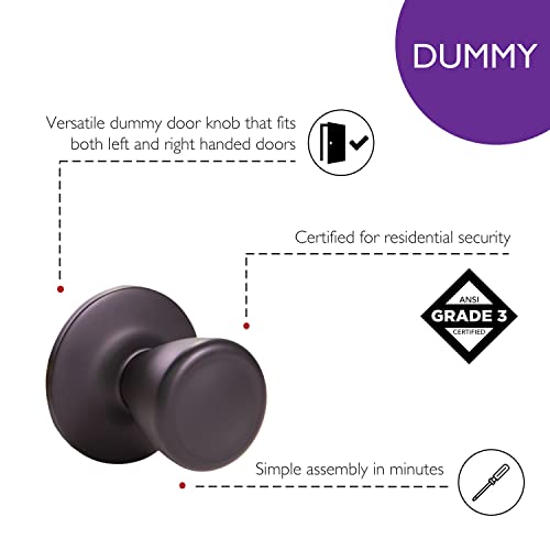 Design House 779249 Tulip Dummy Door Knob Matte Black #TOP1