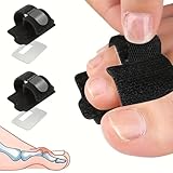 2 Stück Hammerzehen Korrektur, Hammerzehenpolster Mit Aluminiumplatte, Hammerzehen Schiene, Unisex, Zur Korrektur Von Hammerzehen, Gebrochenen Zehen und Krummen Zehen (Schwarz)