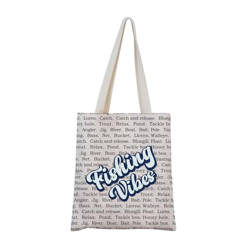 MNIGIU Bolsa esportiva Fishing Vibes, presente para amantes de pesca, presente de pescador, presente