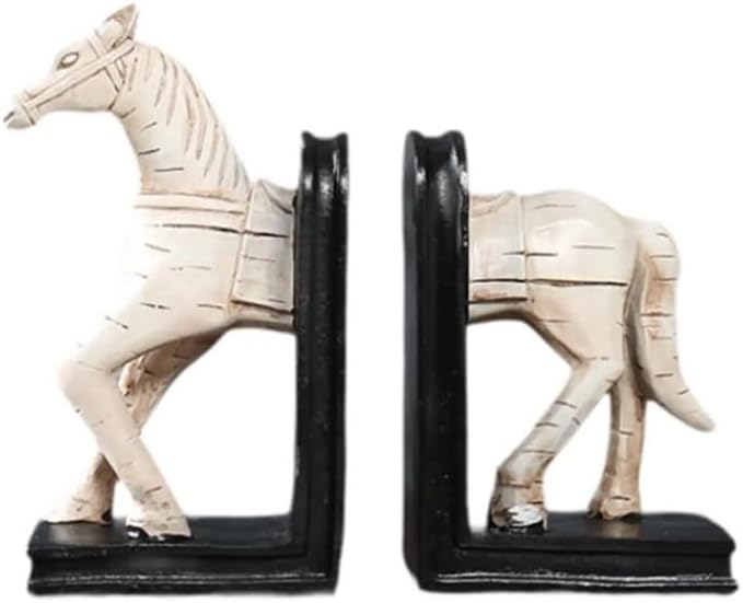 Bookend Support Bookends Horse Decorative Sculpture for Study Rooms Living Room Office Bookends