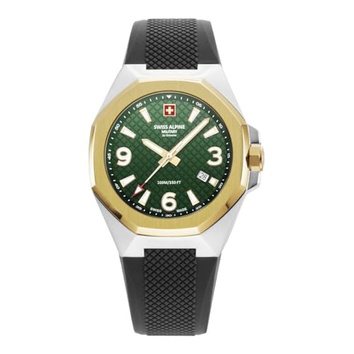 Swiss Alpine Military Herren Armbanduhr Typhoon mit Silikonarmband, 10 Bar, 42 mm, 70.051.844