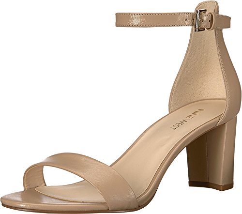 Nine West Women's Pruce Heeled Sandal, Natural Leather, 8.5