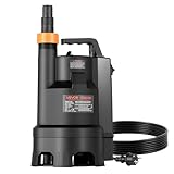 VEVOR 690W Tauchpumpe, 17500L/h, PP-GF20 Schmutzwasserpumpe für Abwasser, Schmutzwasser & sauberes Wasser mit automatischem Schwimmerschalter, 9m Förderhöhe, für Pools Teiche überflutete Bereiche