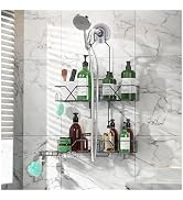 Upgraded Hanging Shower Caddy with Hooks & Soap Holder, Adjustable Height Rack