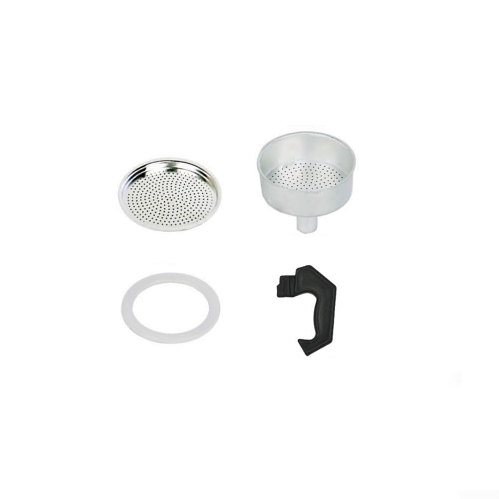 Complete Replacement Parts Kit for Moka Pot Handle, Gasket, Funnel, Filter (1 Cup)