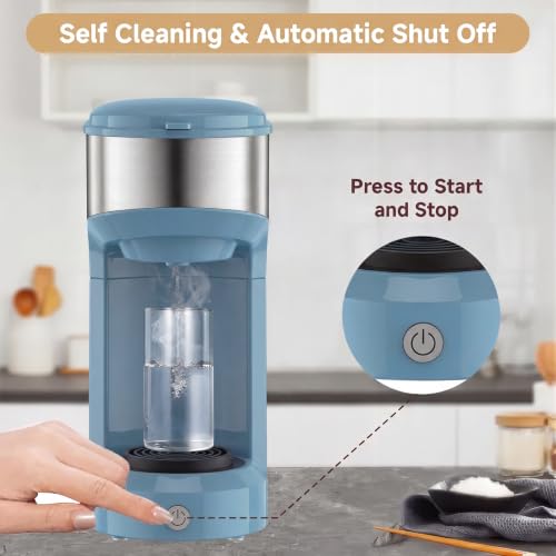 WATO FT Single Serve Coffee Maker, 2 in 1 Brewer for K Pod & Ground Coffee, 90s Rapid Brew 6 to 14oz Capacities with Auto Shut Off, Small Compact Design for Home Office Travel Camping(Blue) by WATO FT - Used condition - Image 5